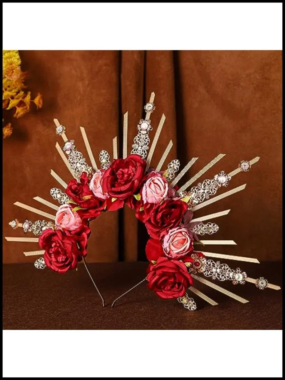 Pink Rose Halo Crown Woodland Flower Headpiece Renfaire Renaissance Cosplay